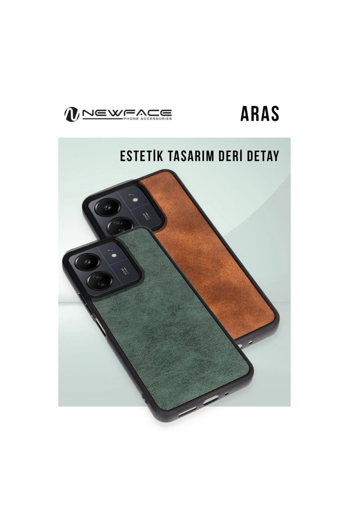 Newface Apple iPhone 16 Plus Kılıf Aras Deri Kapak - Siyah