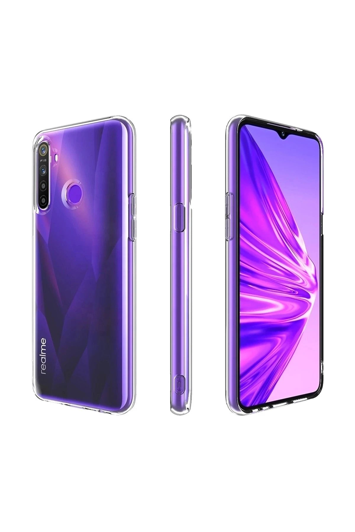 Newface Realme 5i Kılıf Lüx Şeffaf Silikon