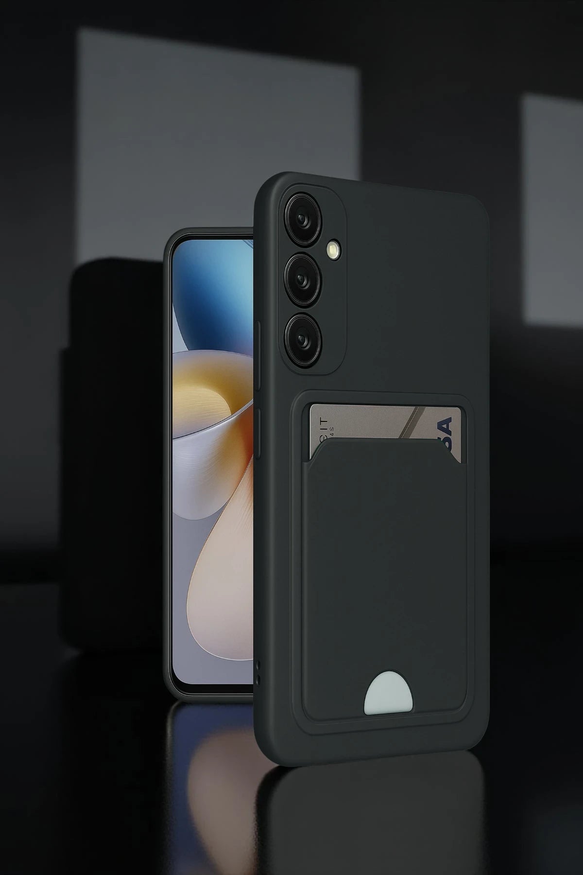 Newface Samsung Galaxy A55 5G Kılıf Kelvin Kartvizitli Silikon - Siyah