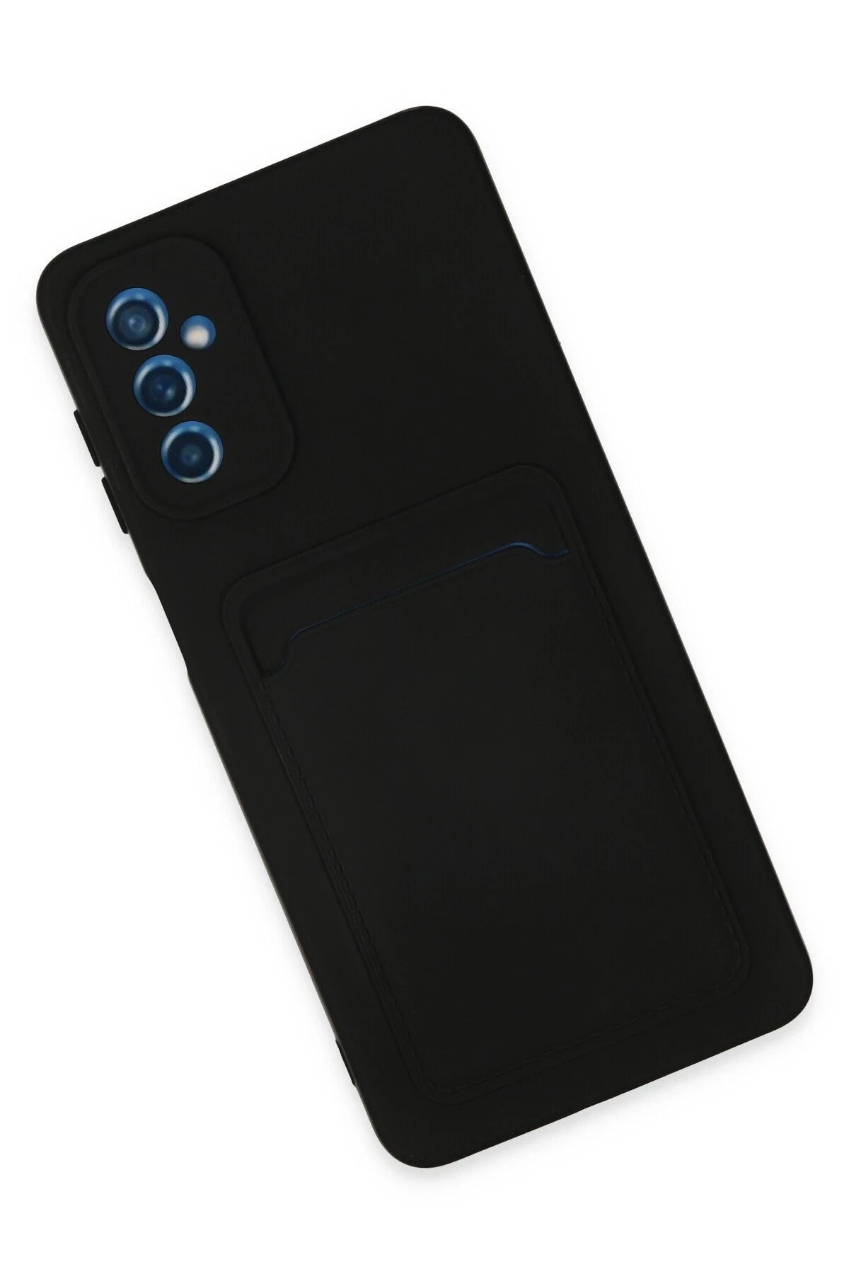 Newface Samsung Galaxy M52 5G Kılıf Kelvin Kartvizitli Silikon - Siyah
