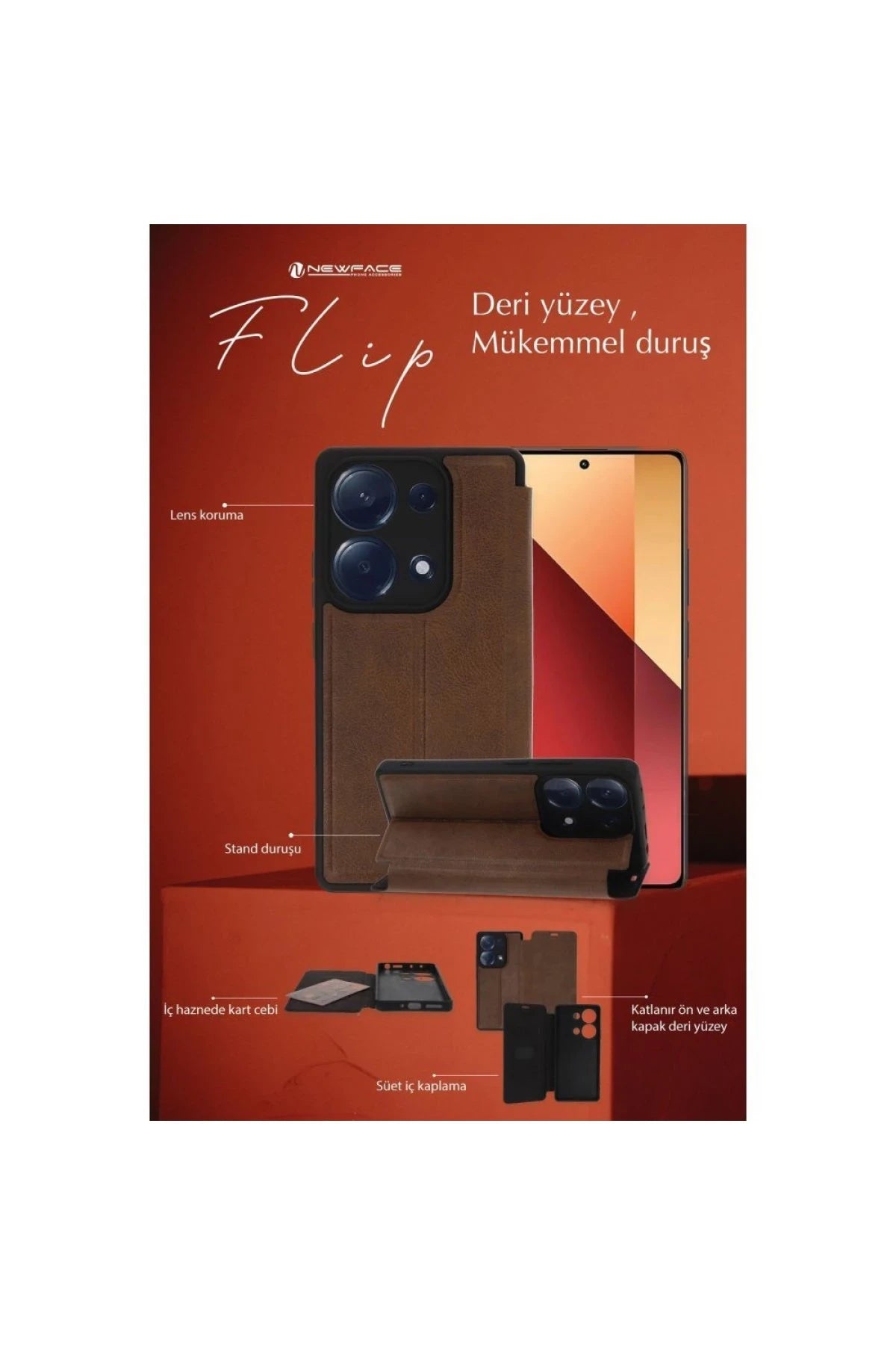 Newface Samsung Galaxy S24 FE Kılıf Flip Cover - Siyah