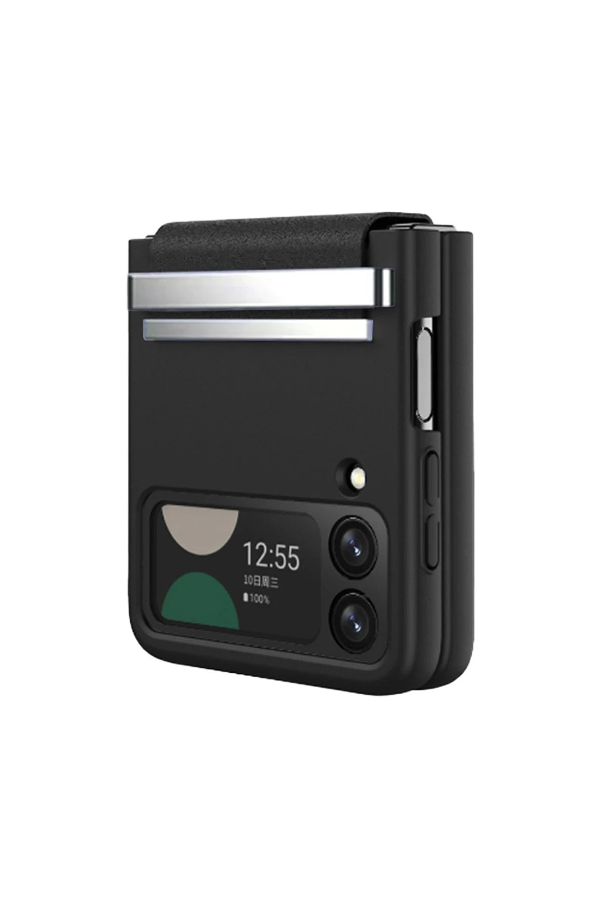 Newface Samsung Galaxy Z Flip 3 Kılıf Belt Flip Kapak - Siyah