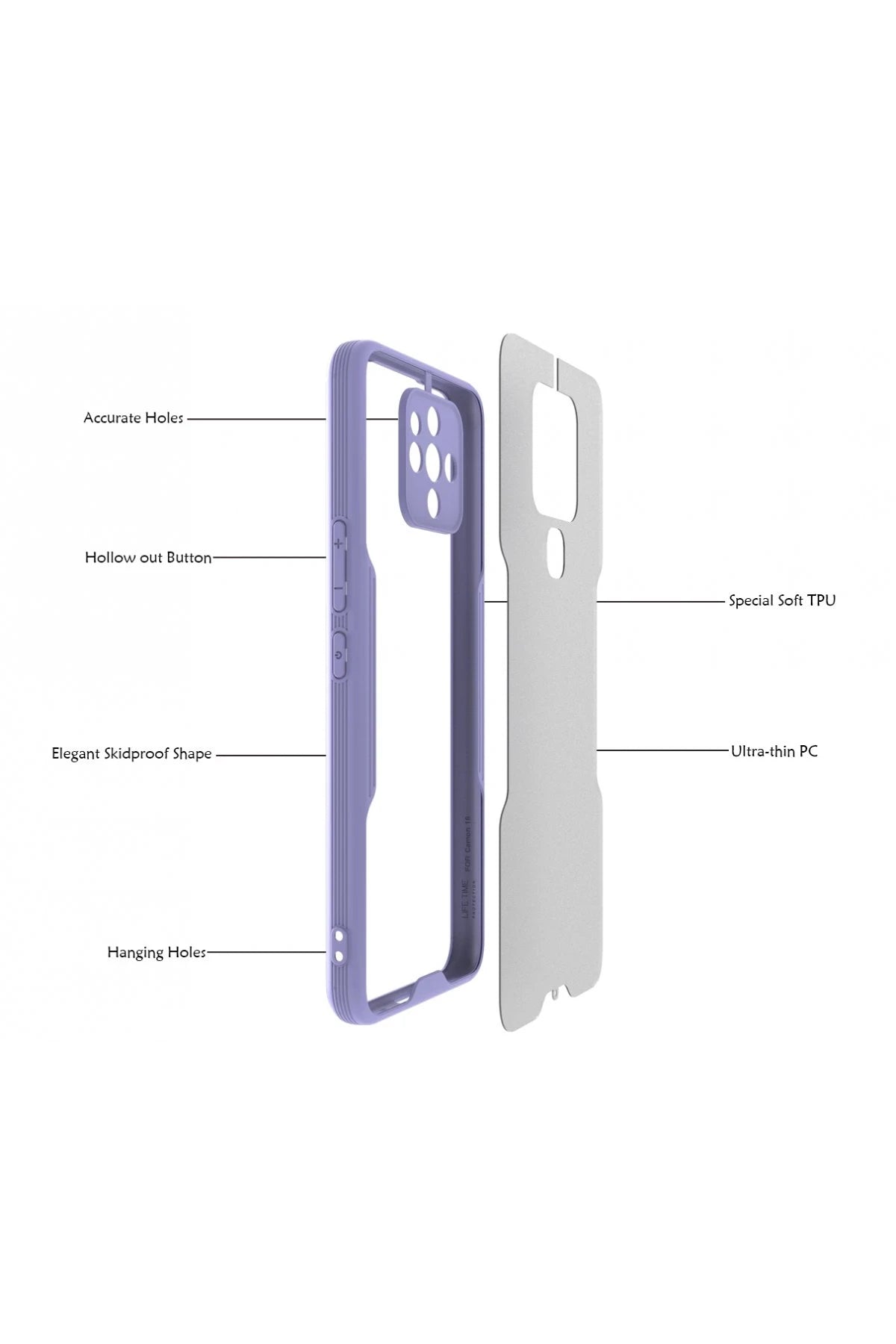 Newface Tecno Camon 16 Kılıf Platin Silikon - Siyah