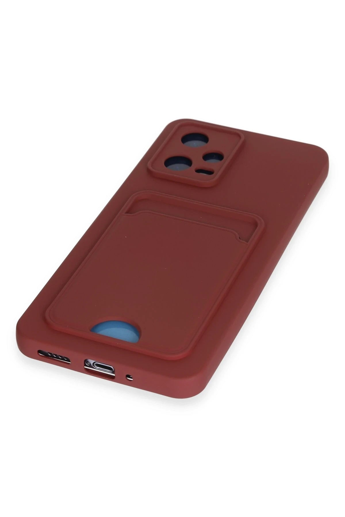 Newface Xiaomi Poco X5 5G Kılıf Kelvin Kartvizitli Silikon - Bordo