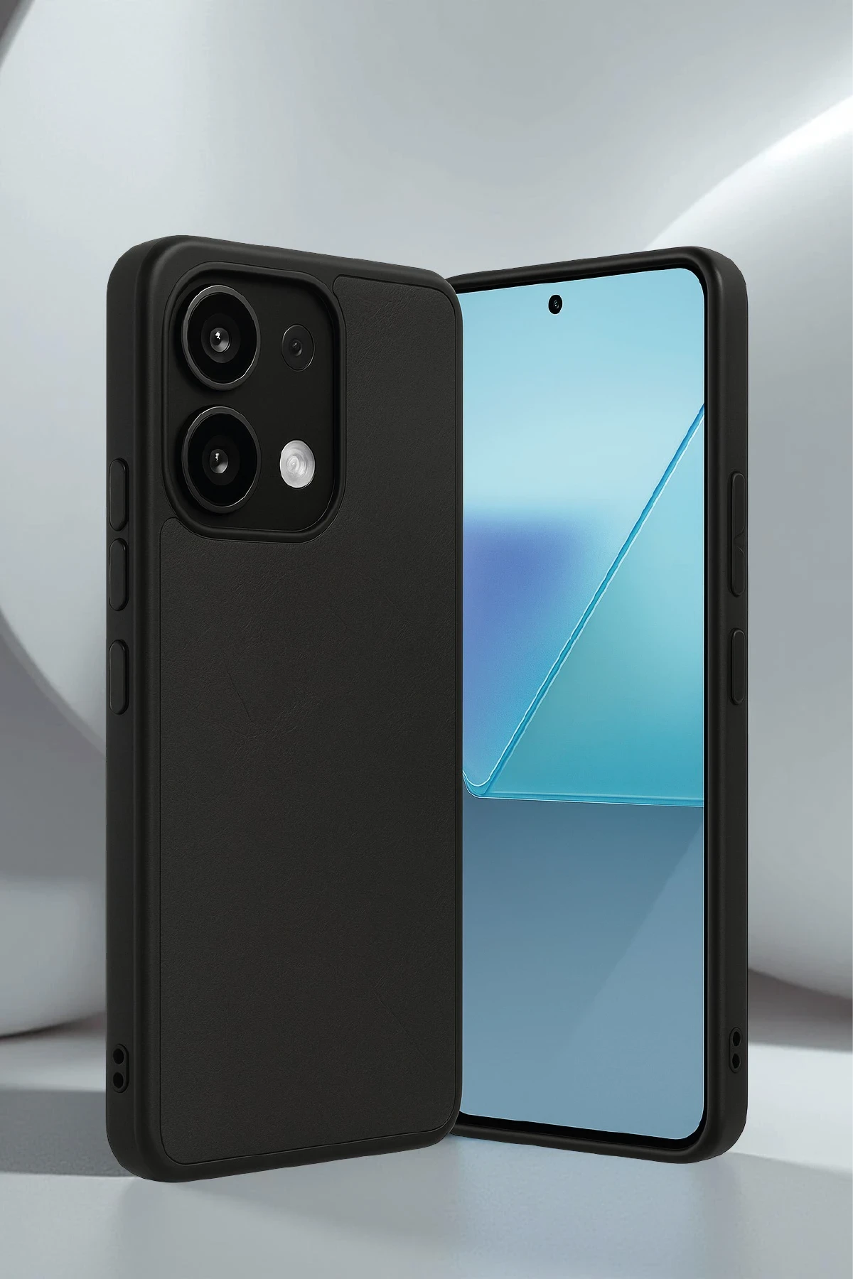 Newface Xiaomi Redmi Note 13 4G Kılıf Aras Deri Kapak - Siyah