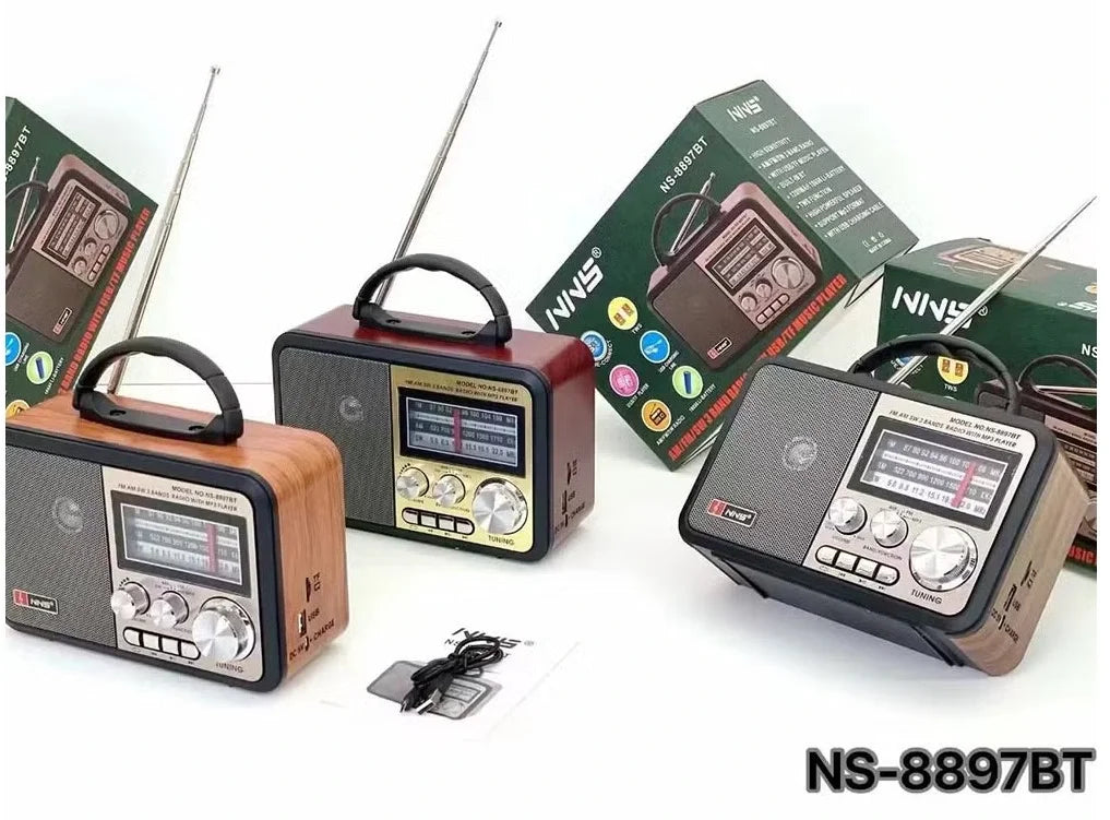 NNS NS-8897 Orta Boy Retro, Nostaljik, Ahşap Tasarım Radyo (5643)