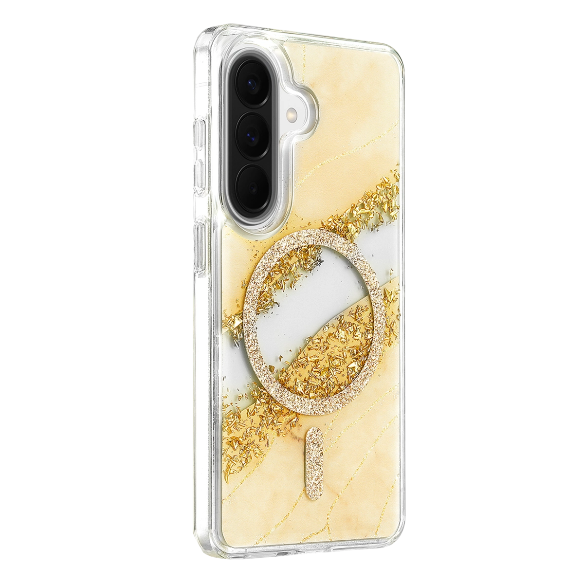 Onegif Samsung Galaxy A56 Lotus Simli Magsafe Kapak - Gümüş