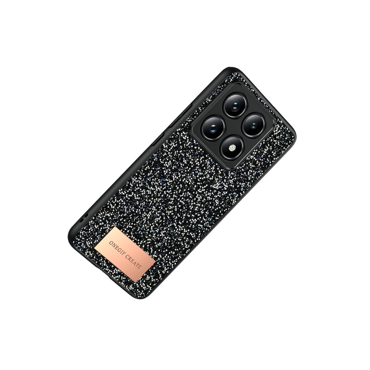 Onegif Xiaomi Mi 14t Pro Bright Simli Kapak - Siyah