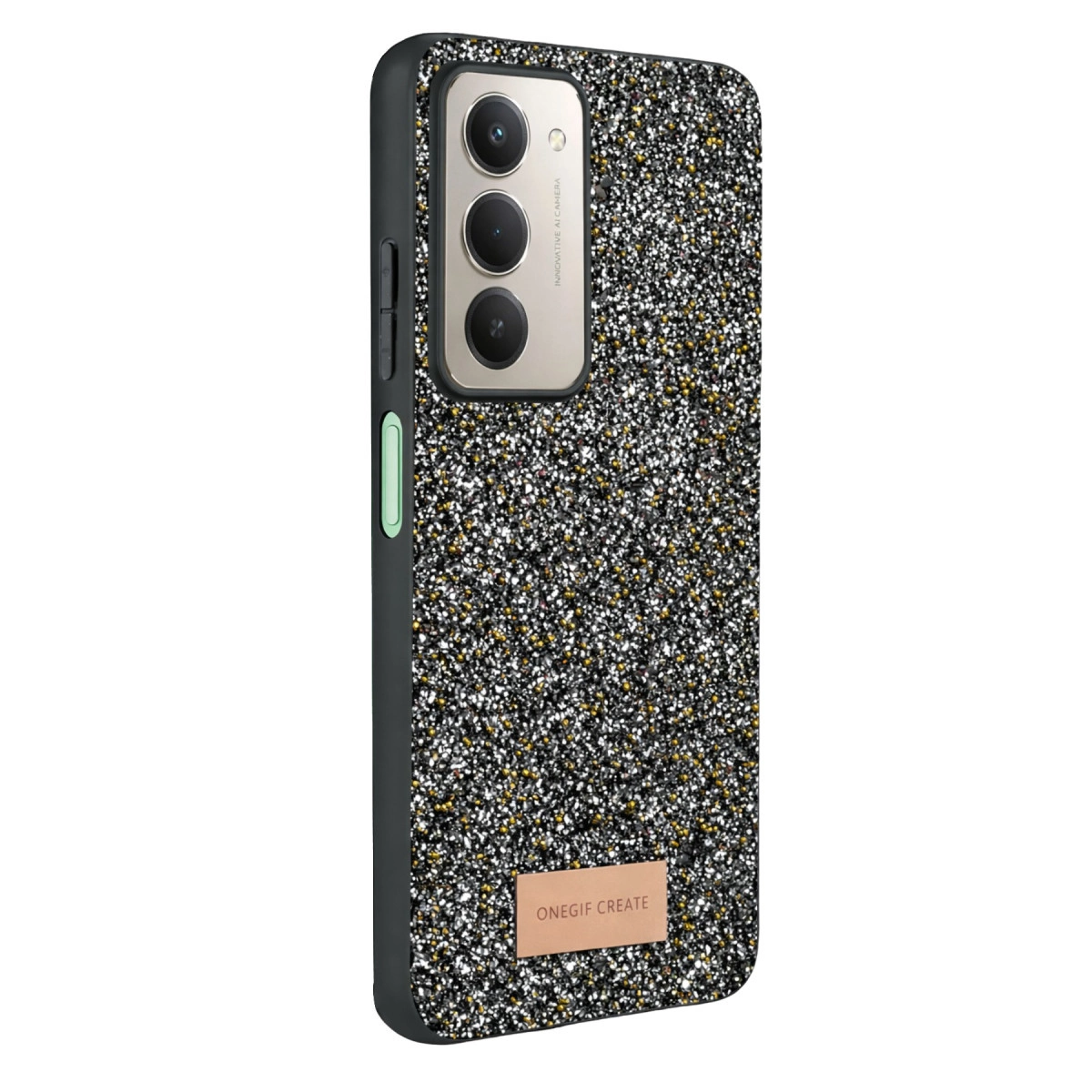 Onegif Xiaomi Redmi 15 4g Bright Simli Kapak - Gold