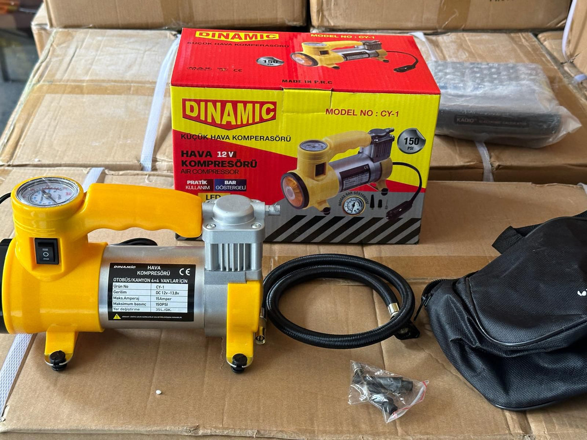 OTO - ARAÇ HAVA KOMPRESÖRÜ KAMYON - OTOBÜS - DC/12V-13.5V - 15Amp - 150PSI - BAR GÖSTERGE - LED AYDINLATMA CY-1 (5643)