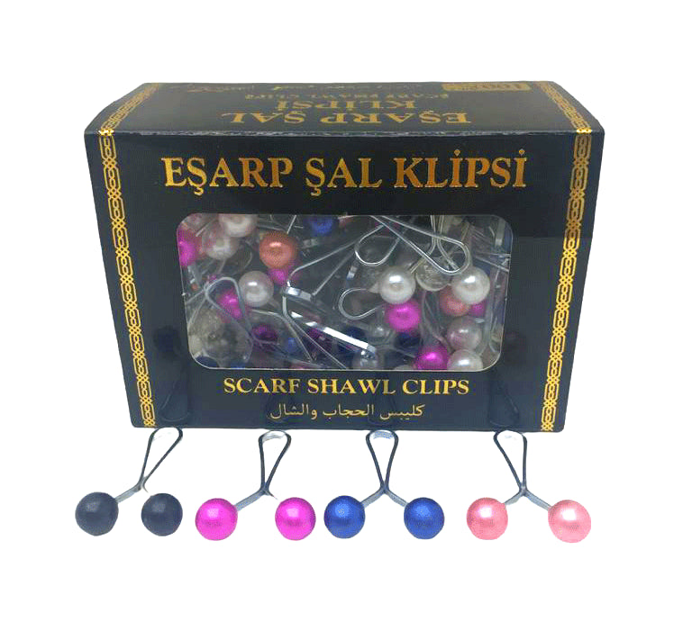 RENKLİ 100 PARÇA EŞARP BAŞÖRTÜ - ŞAL KLİPSİ (5643)