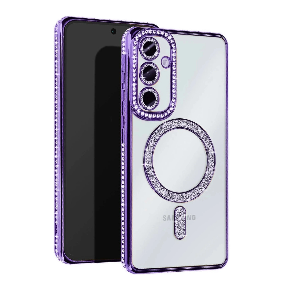 Samsung Galaxy A36 Joke Simli Magneticsafe Kılıf - Derin Mor