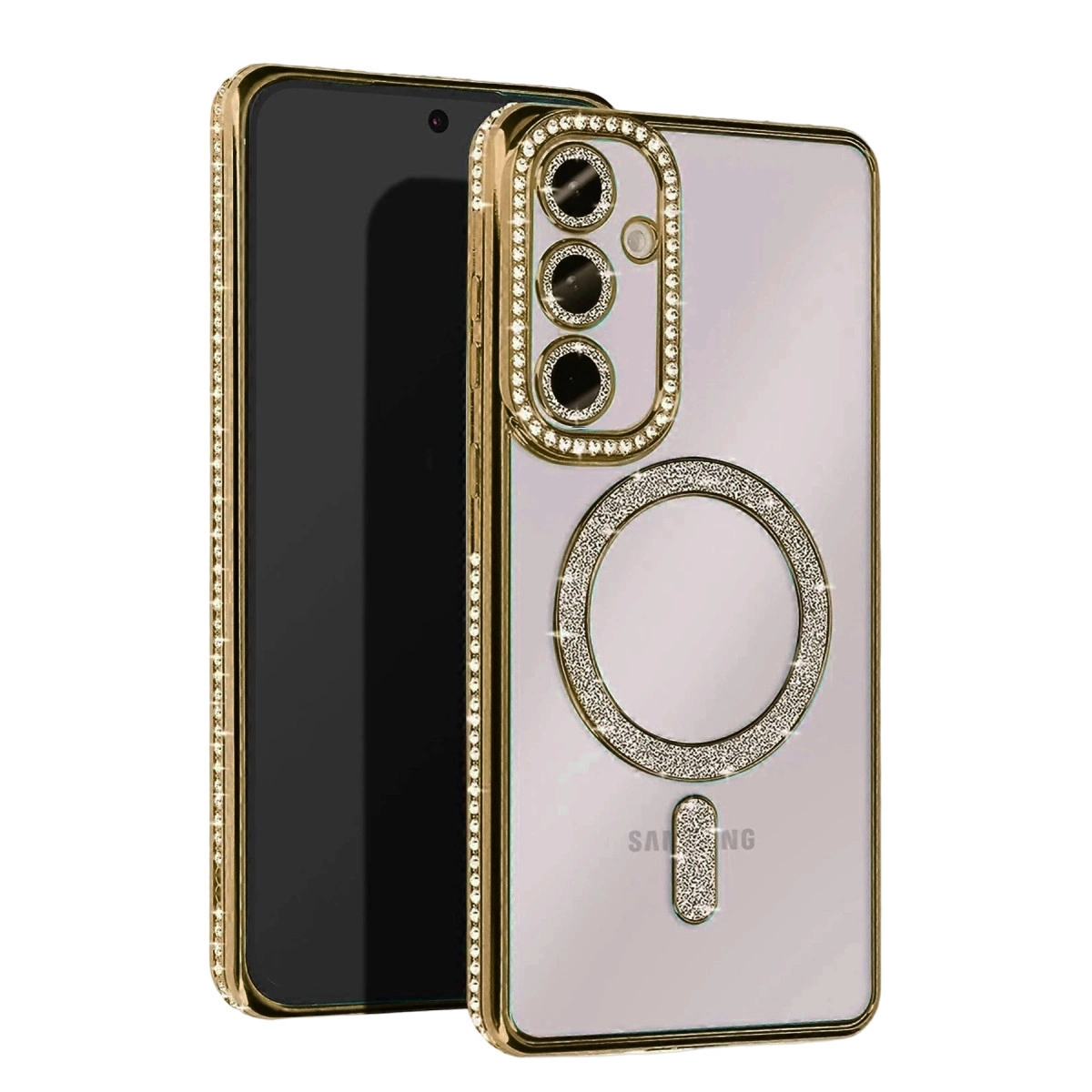 Samsung Galaxy A56 Joke Simli Magneticsafe Kılıf - Gold