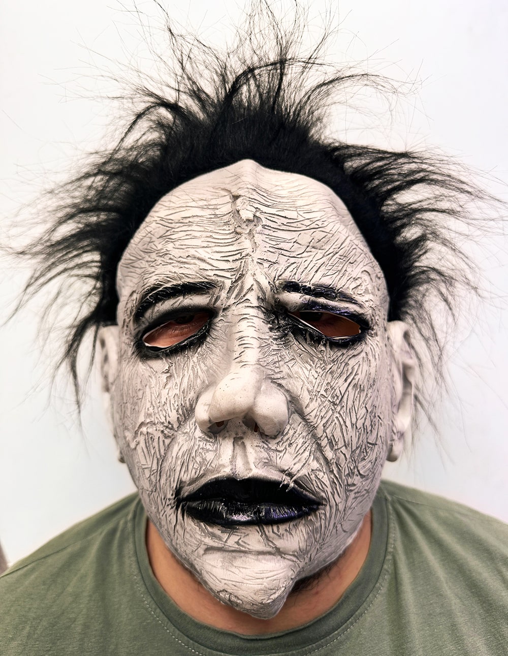 Siyah Saçlı Michael Myers Lateks Yüze Tam Yapışan Et Maske Korku Maskesi (5643)