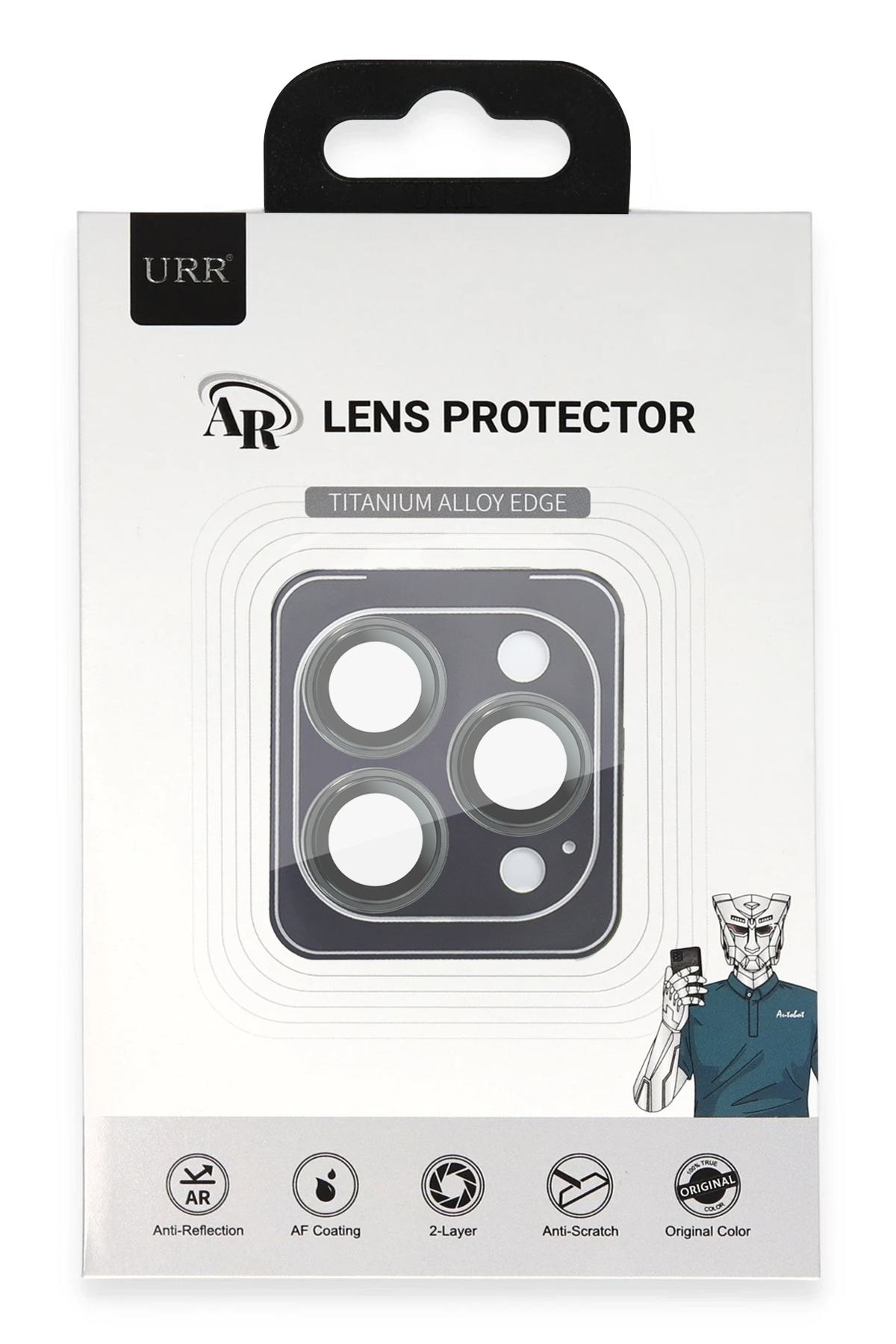 URR Apple iPhone 14 Pro Max Titanium Alloy AR Kamera Lens Koruyucu - Siyah