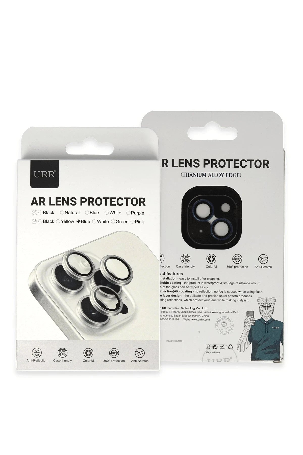 URR Apple iPhone 14 Titanium Alloy AR Kamera Lens Koruyucu - Siyah
