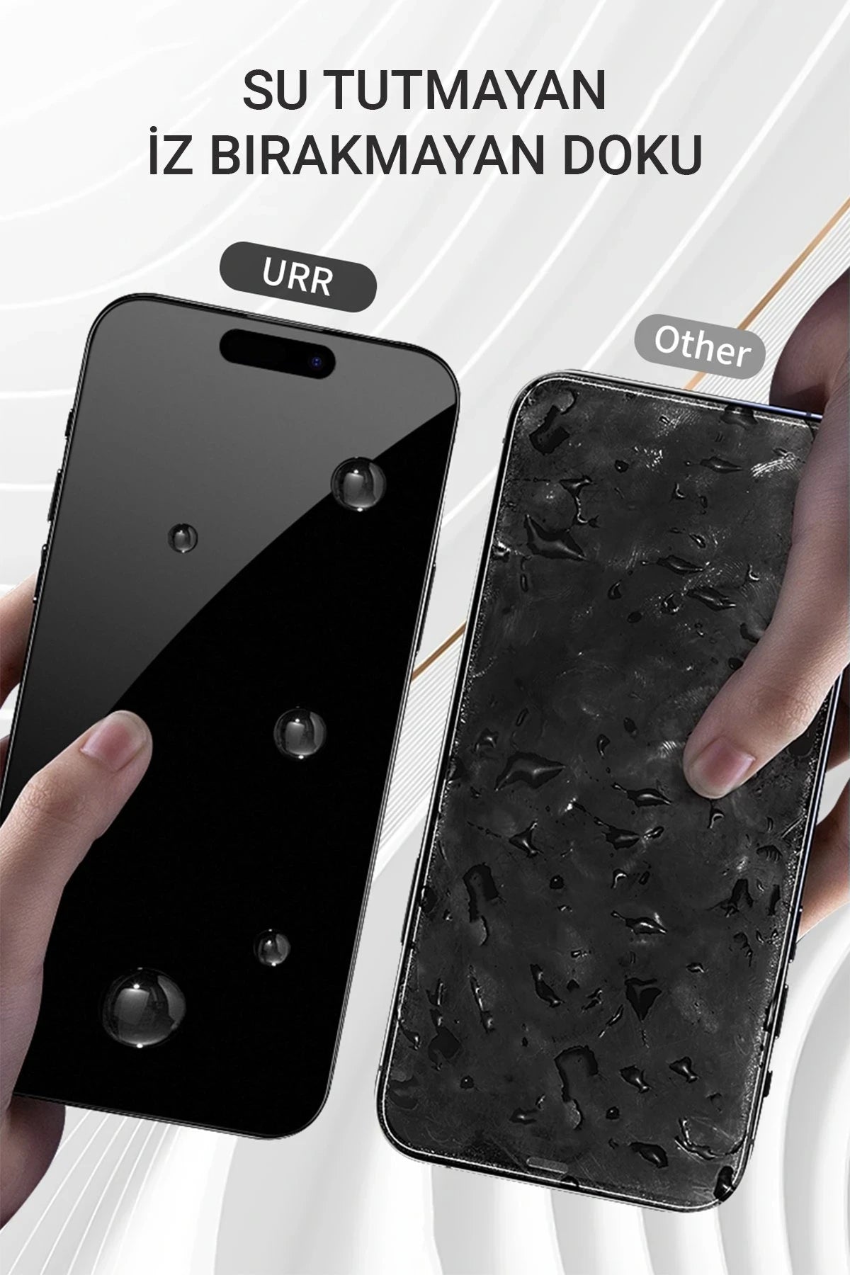 URR Apple iPhone 15 Pro Max 3D Matte Antiglare Resin Edge Cam Ekran Koruyucu - Siyah
