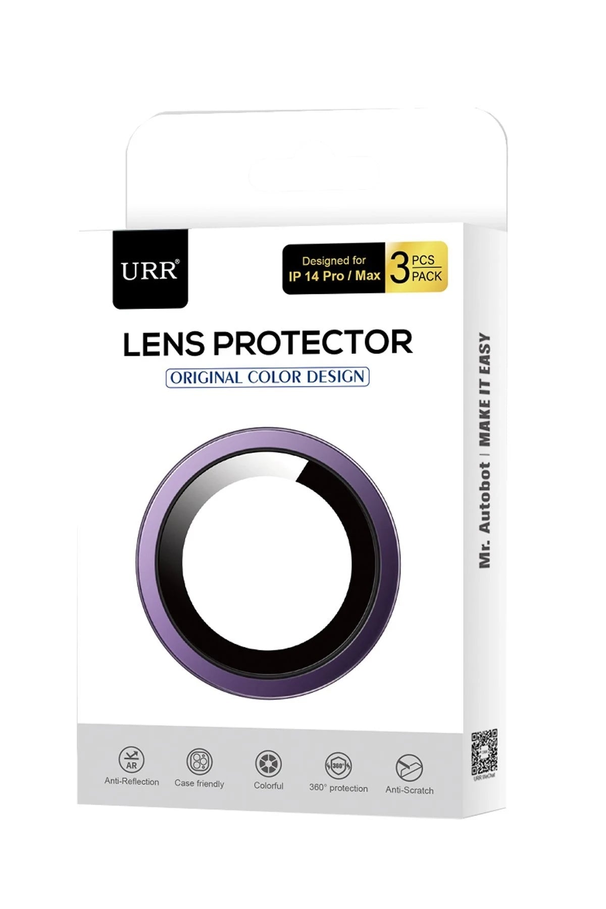 URR Apple iPhone 15 Pro Max 3D PVD Dioxide Kamera Lens Koruyucu - Gümüş