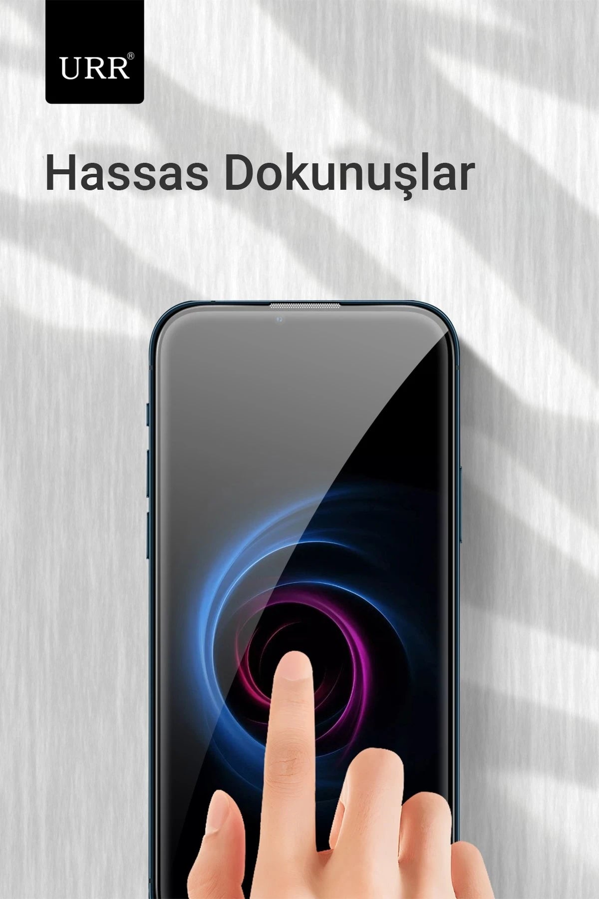URR Apple iPhone 15 Pro Max 3D Resin Edge Cam Ekran Koruyucu - Siyah