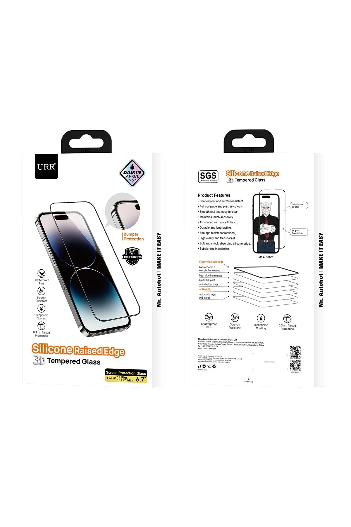 URR Apple iPhone 15 Pro Max 3D Silikon Edge HD Cam Ekran Koruyucu - Siyah