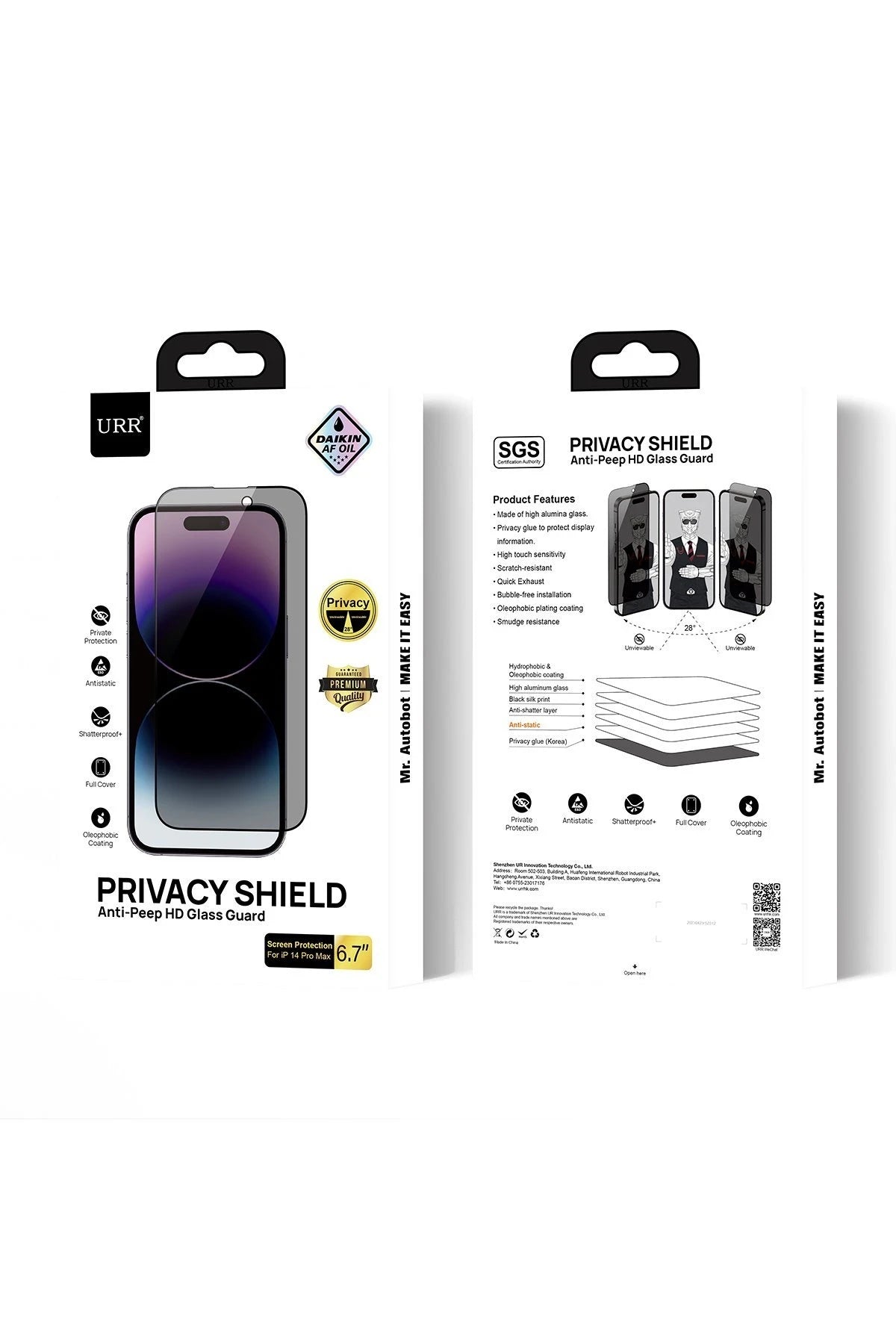 URR Apple iPhone 16 Pro Max 3D Resin Edge Cam Ekran Koruyucu - Siyah