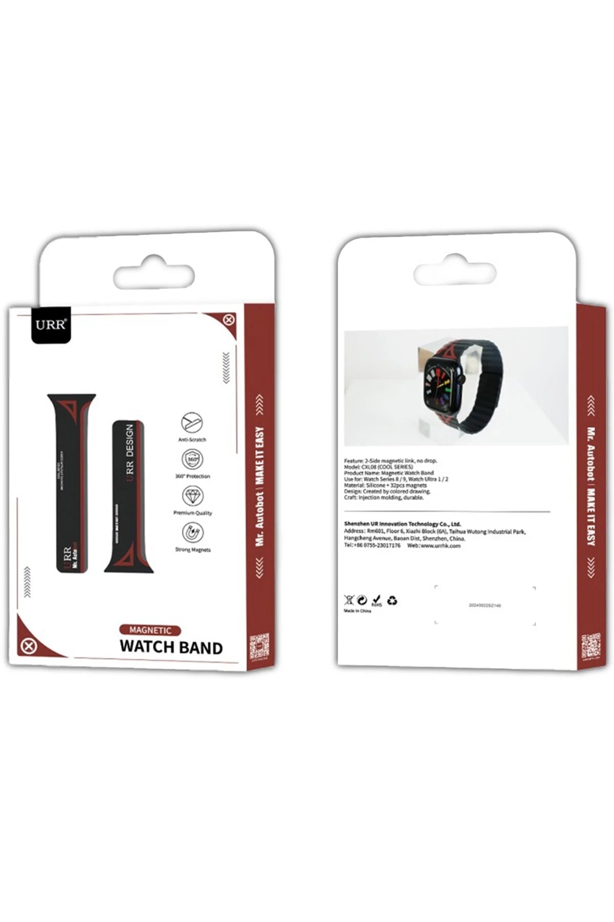 URR Apple Watch 42mm Cool Series Kordon - Siyah