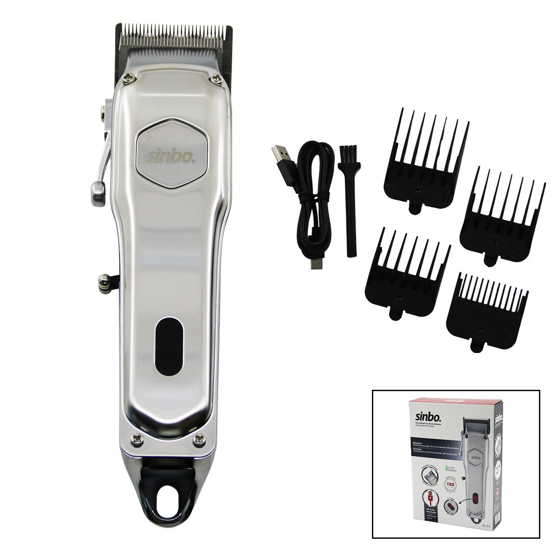 USB ŞARJLI - DİJİTAL GÖSTERGE SAÇ - SAKAL KESME TRAŞ MAKİNESİ ÇELİK GÖVDE - KOLLU TARAK AYARI SHC-1905 (5643)