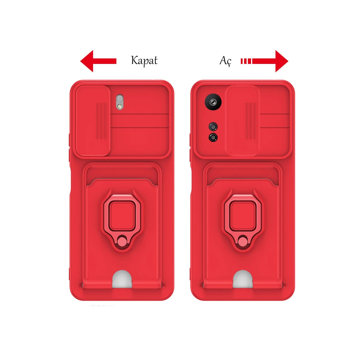 Xiaomi Redmi 13c Kılıf Zuma Kartvizitli Yüzüklü Silikon - Lacivert