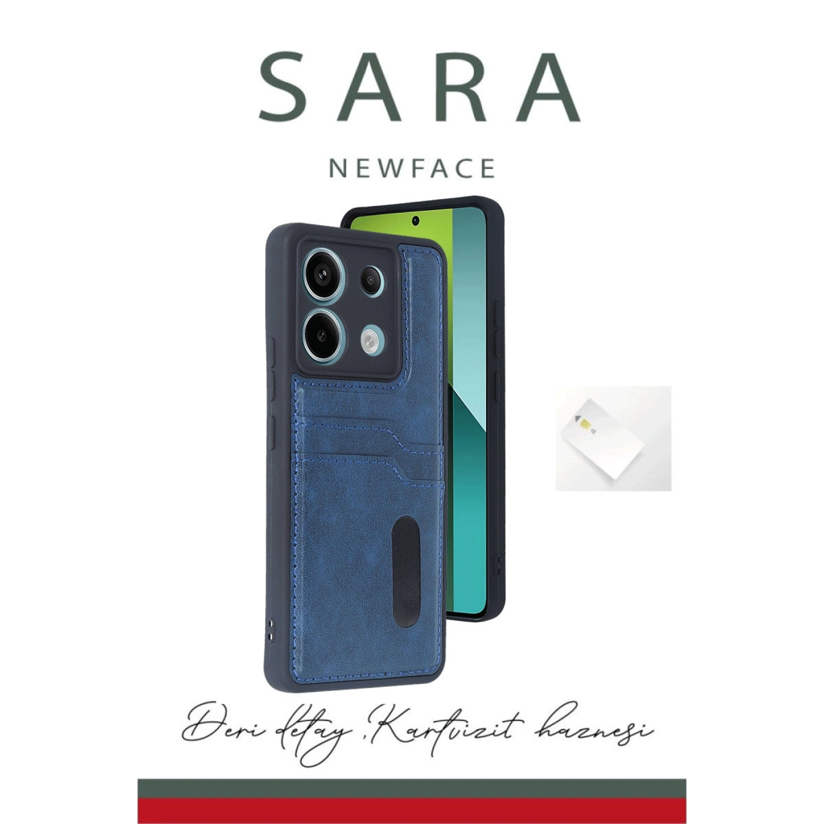 Xiaomi Redmi Note 13 Pro 5g Kılıf Sara Kartvizitli Deri Kılıf - Siyah