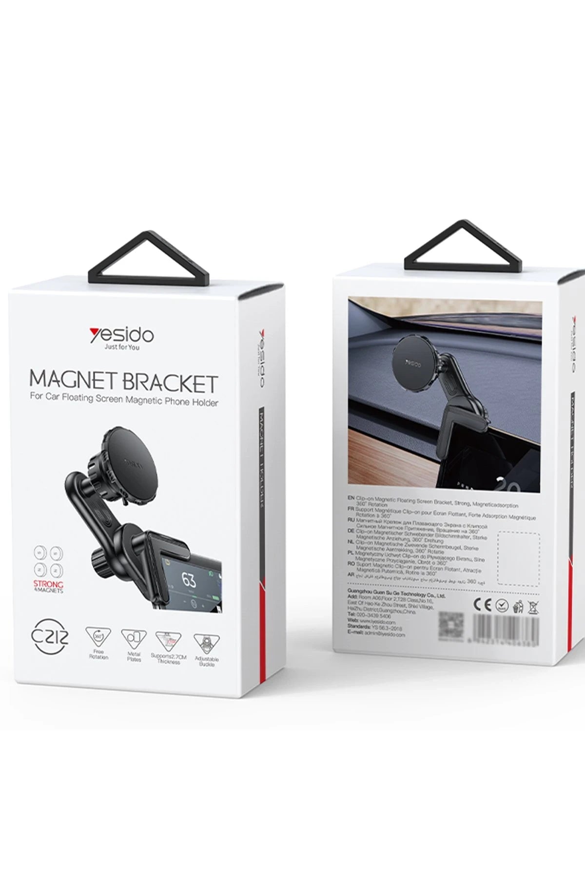 Yesido C212 360 Derece Ayarlanabilir Araç CarPlay Ekranına Sabitlenen Magsafe Araç Telefon Tutucu - Siyah