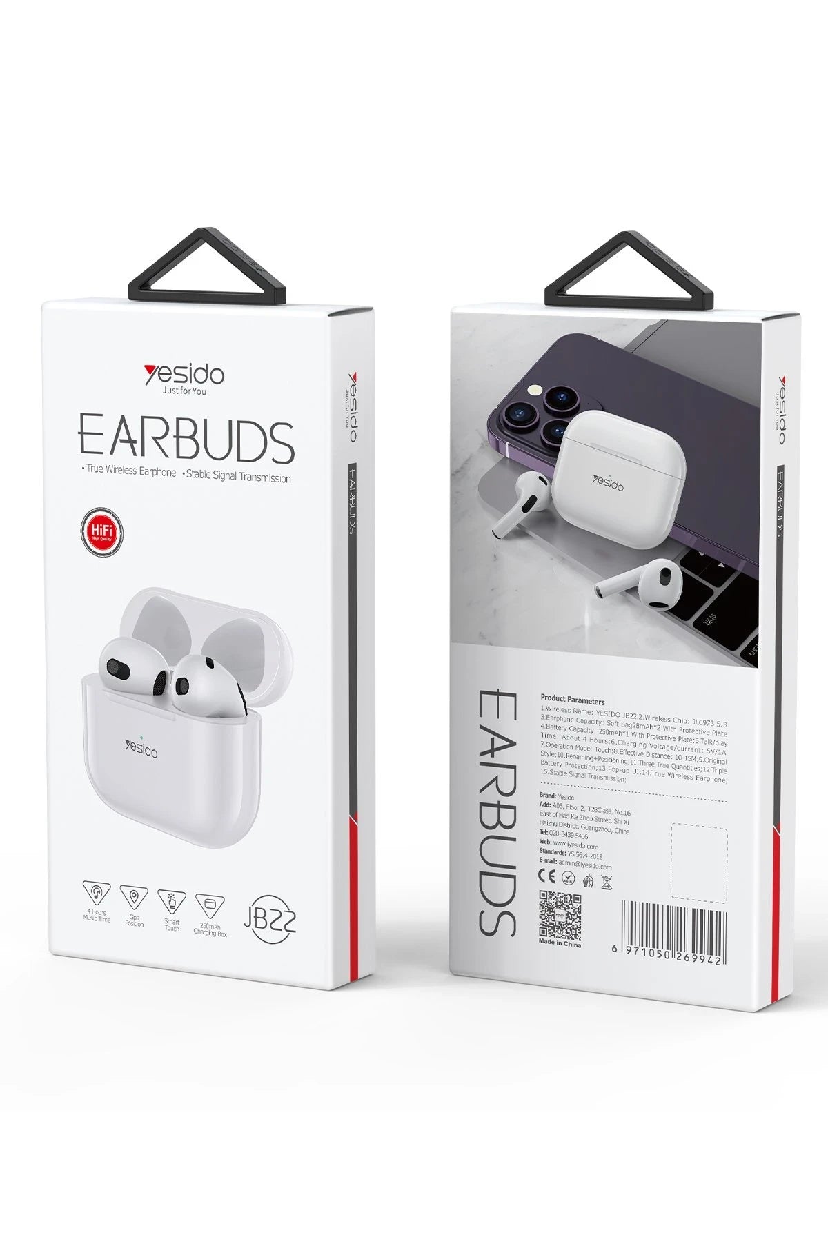 Yesido JB22 BT 5.3 TWS Kablosuz Airpods Kulaklık - Beyaz