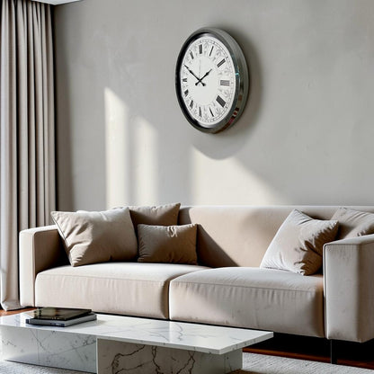 Krom Majestic 52 Cm Metal Duvar Saati