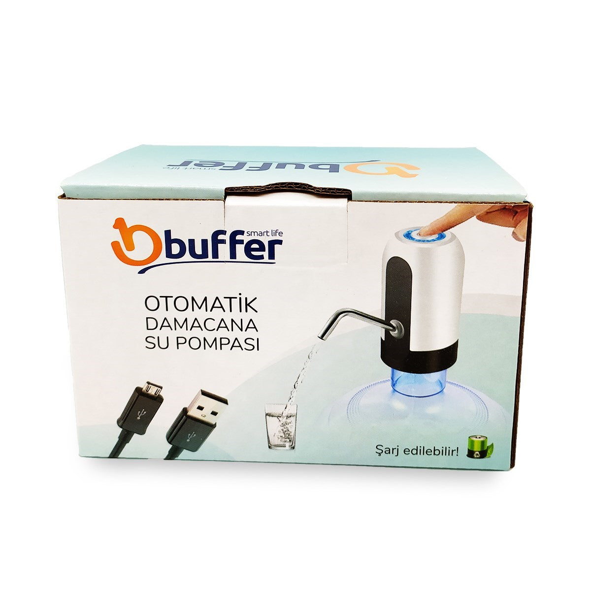 BUFFER® Usb ile Şarj Edilebilir Elektrikli Otomatik Damacana Su Pompası