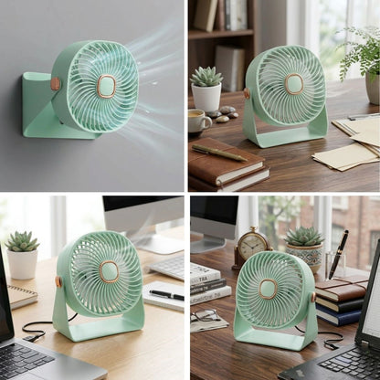 BUFFER® 3 Kademeli Masaüstü Fan – Duvara Asılıp Sabitlenebilen Standlı Kaydırmaz Pedli Mini Fan ZB112
