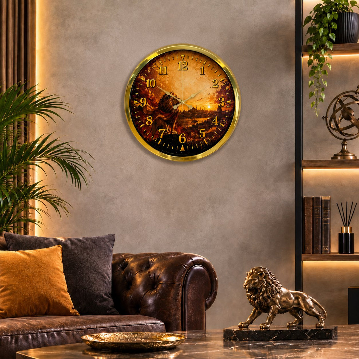 Altın Zafer Taraftar Temalı 40 x 40 Cm Metal Duvar Saati