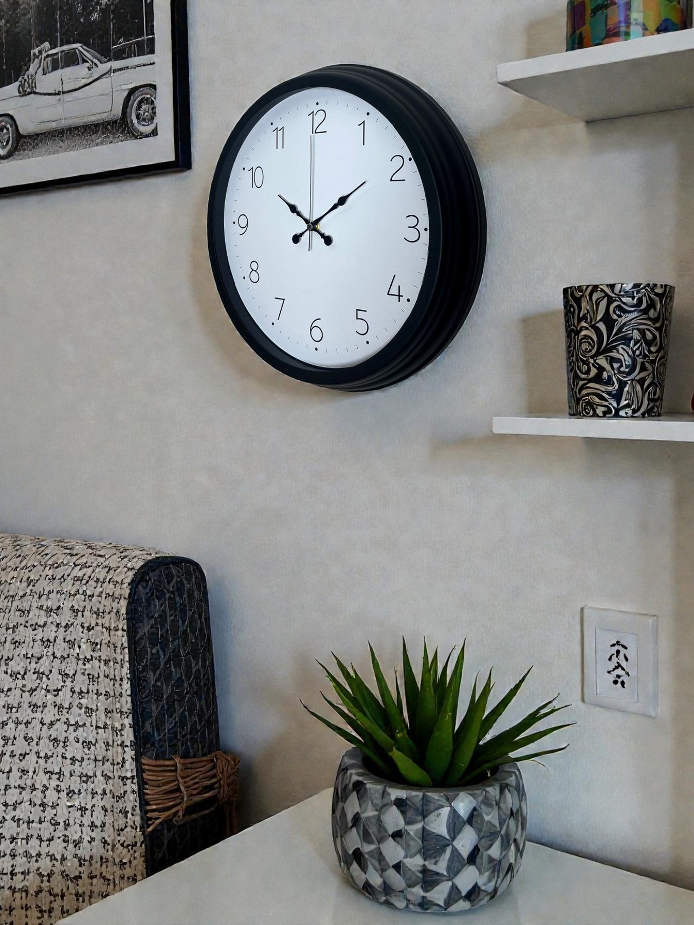 Pure Time Black 40 Cm Metal Duvar Saati