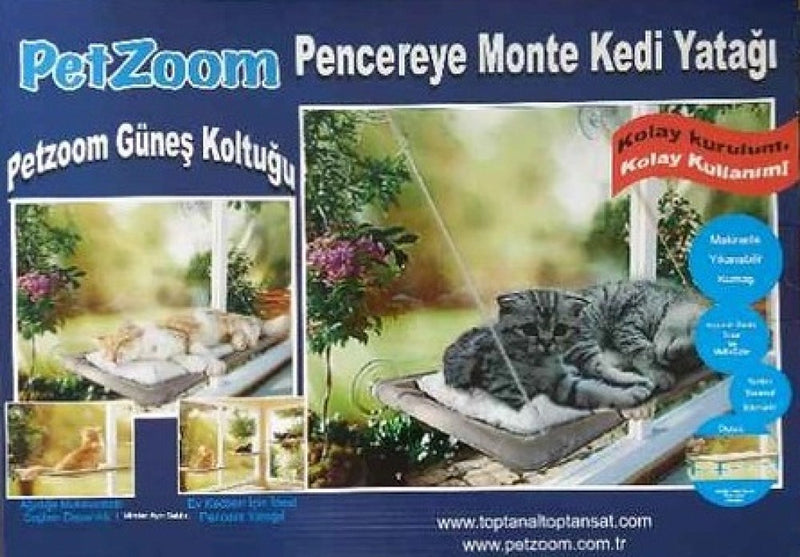 Vakumlu Kedi Pencere Yatağı | Güneş Alan Kedi Cam Yatağı | Dayanıklı & Konforlu Petzoom