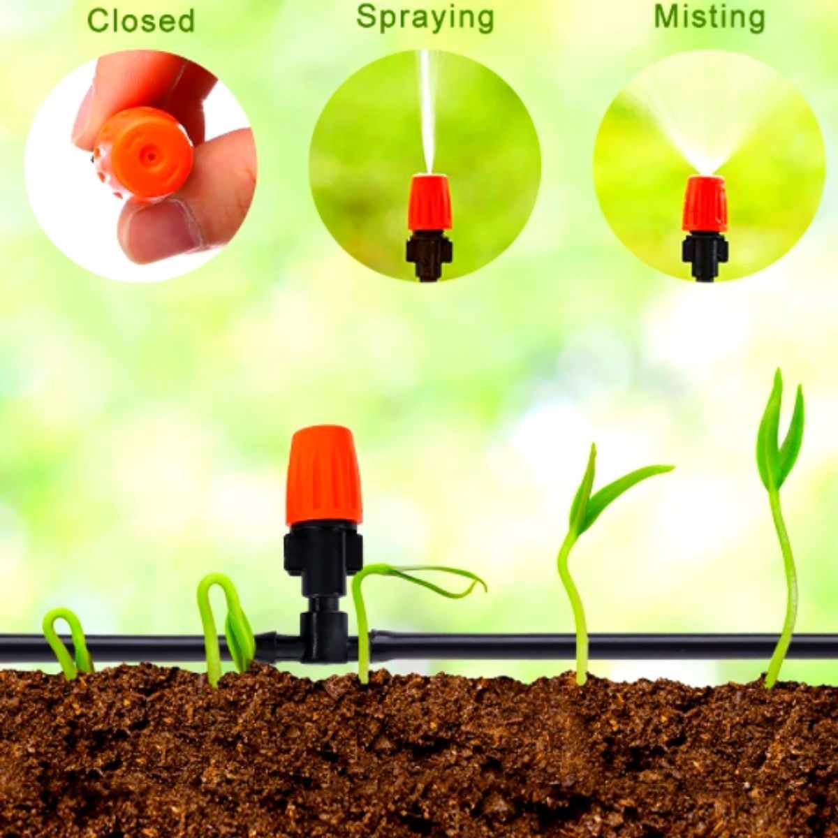 BUFFER® 10 Metre Bahçe Damlama Sulama Sistemi Seti Hortum ve Ek Parçaları