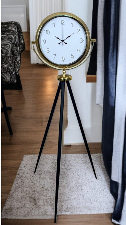Gold Premium Dekoratif Tripod Ayaklı Saat