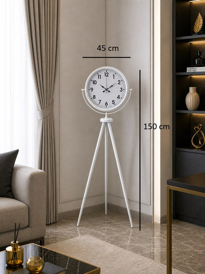 Soft Beyaz Dekoratif Tripod Ayaklı Saat