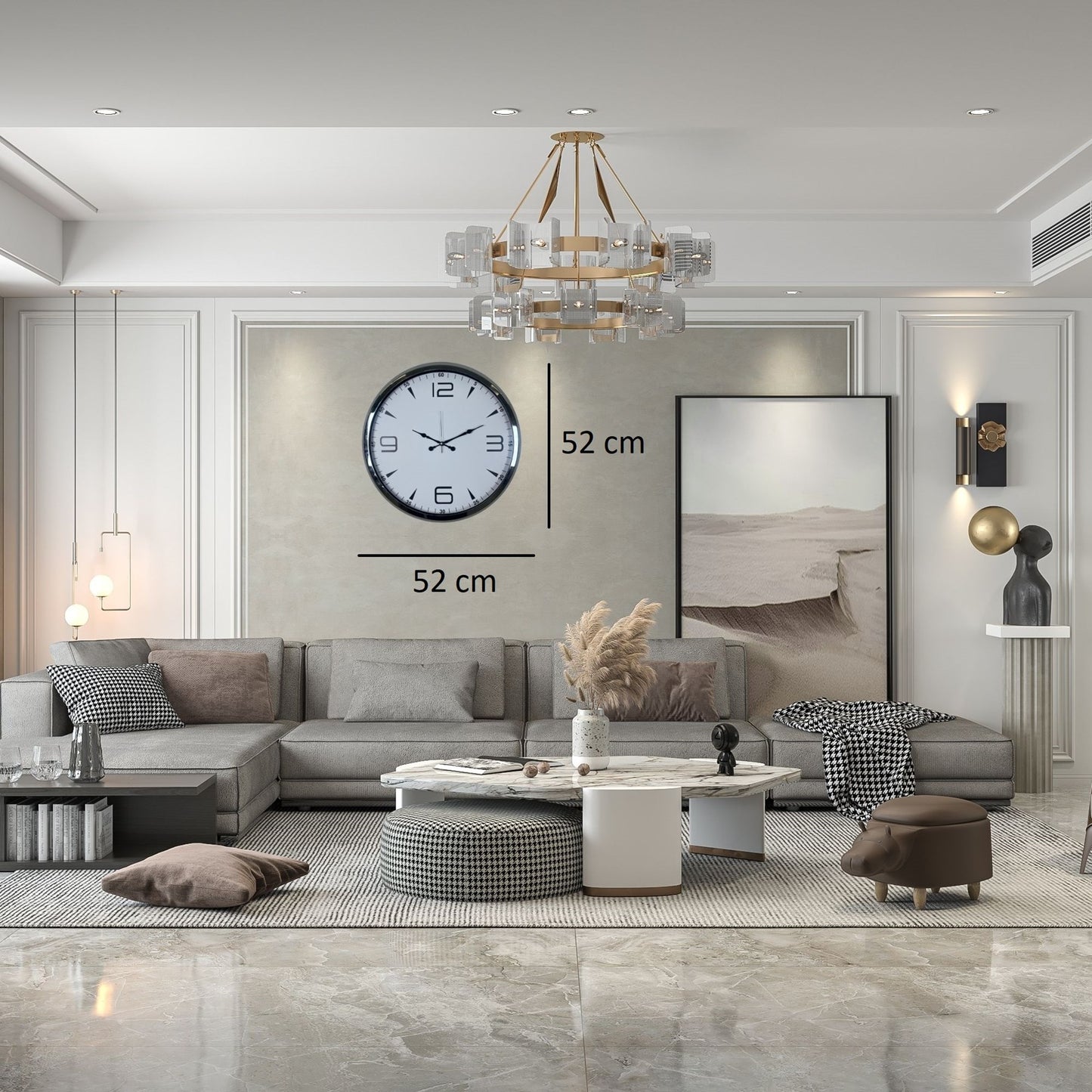 Regal Silver 52 x 52 Cm Duvar Saati