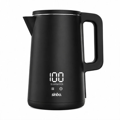 1.8L 1500W PLASTİK KAPAK - DOKUNMATİK EKRAN DİJİTAL KETTLE SU ISITICISI KABLOSUZ KULLANIM SK-8042 (5643)