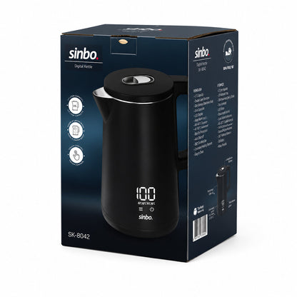 1.8L 1500W PLASTİK KAPAK - DOKUNMATİK EKRAN DİJİTAL KETTLE SU ISITICISI KABLOSUZ KULLANIM SK-8042 (5643)