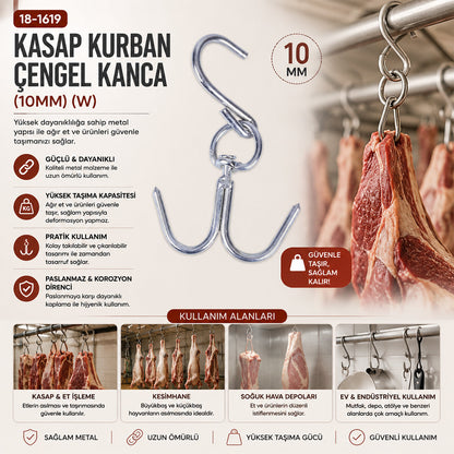 10 ADET 10MM W KASAP KURBAN ÇENGEL KANCA (5643)
