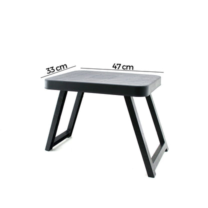 10 ADET KÜÇÜK= 47X33CM KAMP - PİKNİK MASASI SİYAH PLASTİK KATLANABİLİR AYAKLI=38CM (5643)