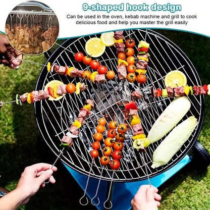 10 Adet Paslanmaz Çelik Mangal Şişi Seti – 20 Cm Metal Çöp Şiş Ve Izgara Şişleri