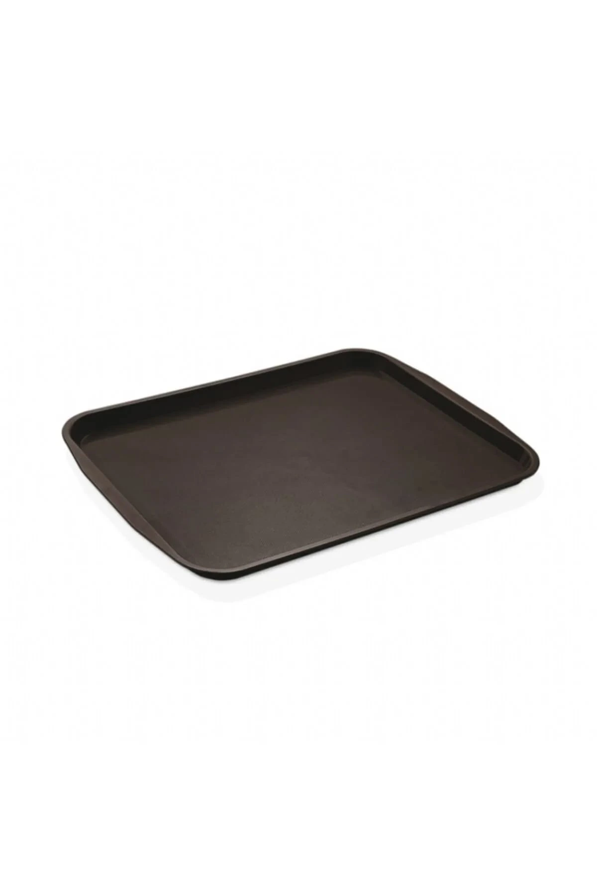 10 Adet Siyah Midi Boy Plastik Servis Tepsisi Kırılmaz Lokanta Büfe Fast Food Kullanım (44x32 Cm)