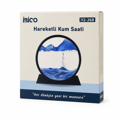 10 INC - 25CM RENKLİ SULU CAM KUM SAATİ HAREKETLİ AYNA MODELİ (5643)