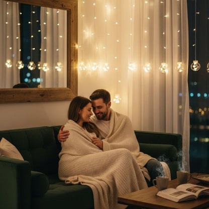 10 Sarkıtlı Kumandalı Dekoratif Top İçi Mini Toplu LED Günışığı Rengi Dekoratif Aydınlatma (5643)