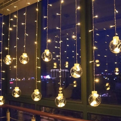 10 Sarkıtlı Kumandalı Dekoratif Top İçi Mini Toplu LED Günışığı Rengi Dekoratif Aydınlatma (5643)